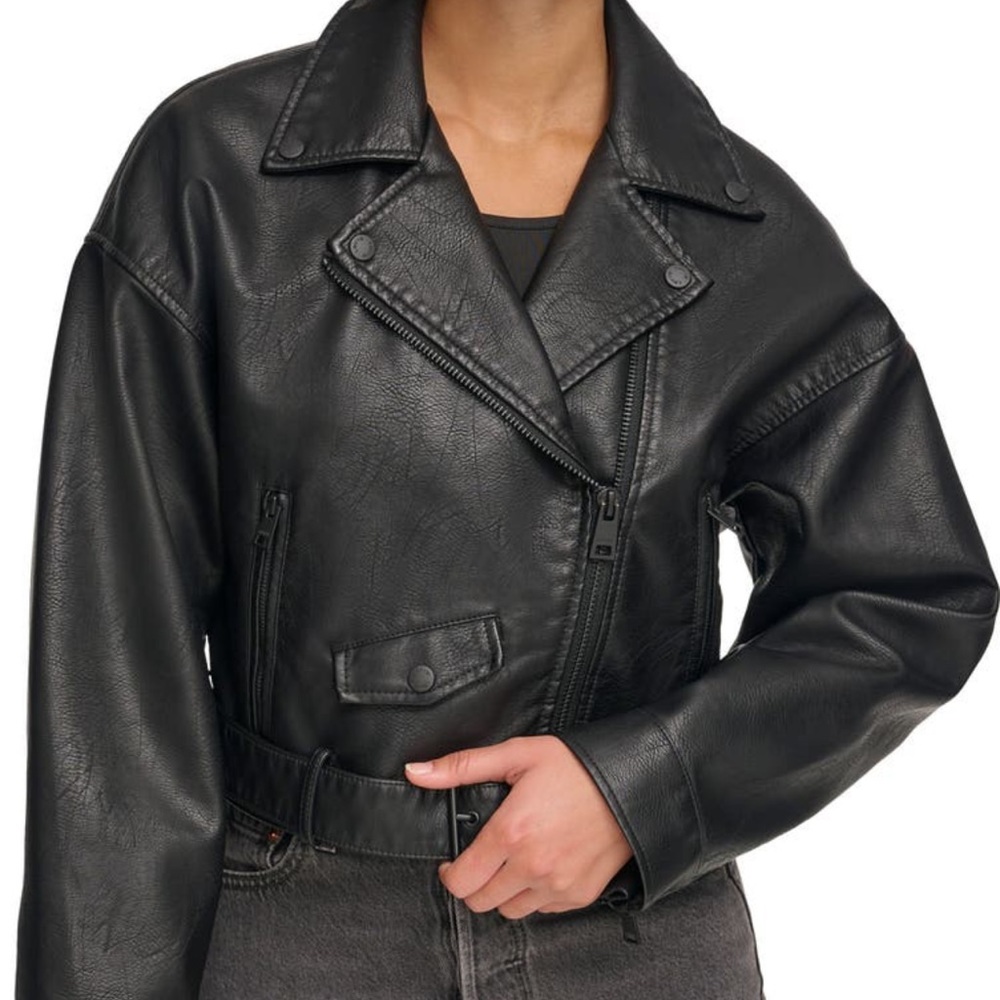 Levi's Black Leather Jacket for Women